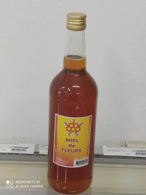 Miel de fleurs  bouteille de 1L